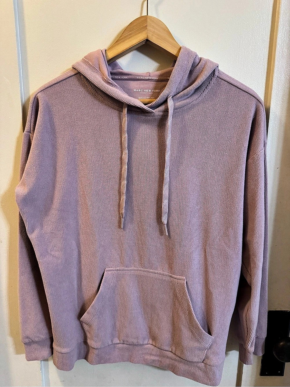 Marc New York Striped Hoodie in Light Purple Size Small